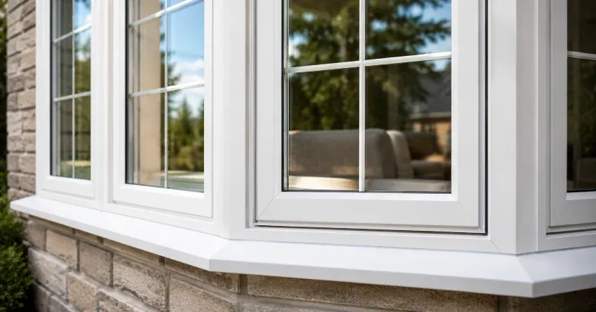bay window alcove seating area in a living room in Holt, East Gwillimbury