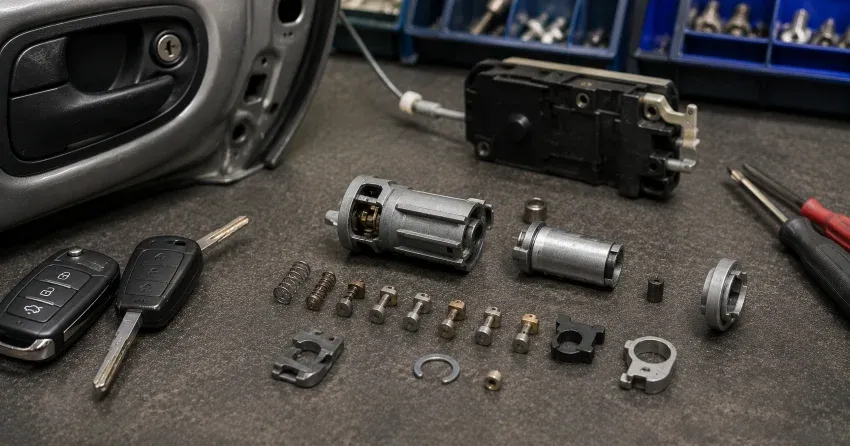 technician testing a car key fob during Car Lock Repair East Gwillimbury