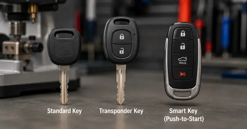technician cutting a transponder ignition key in Holt, East Gwillimbury