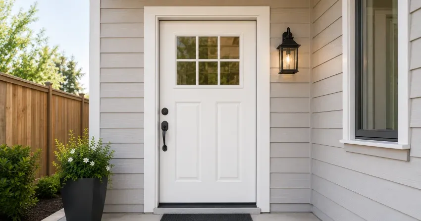 technician installing exterior door frame in Queensville, East Gwillimbury