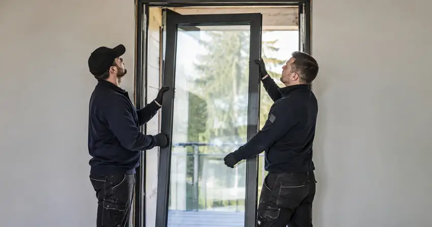 new glass panel being fitted into door frame in Ravenshoe, East Gwillimbury