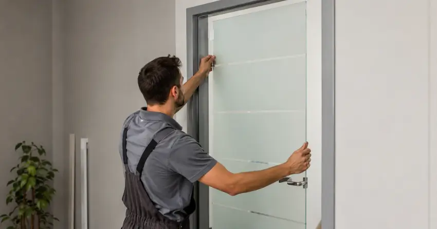 frosted glass interior door panel installation in Ravenshoe, East Gwillimbury