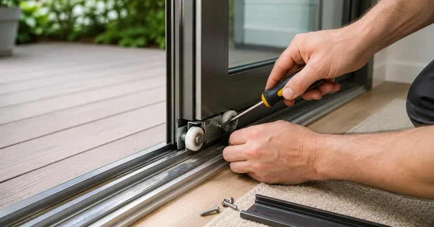 sliding door fix Holt, East Gwillimbury technician diagnosing track issue