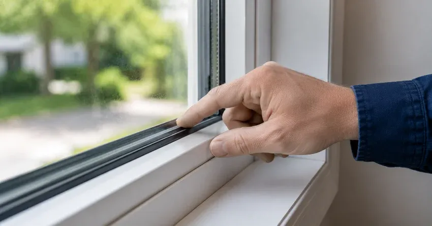 technician inspecting window glass seal in Holland Landing, East Gwillimbury